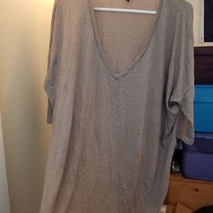 V-neck light brown express shirt